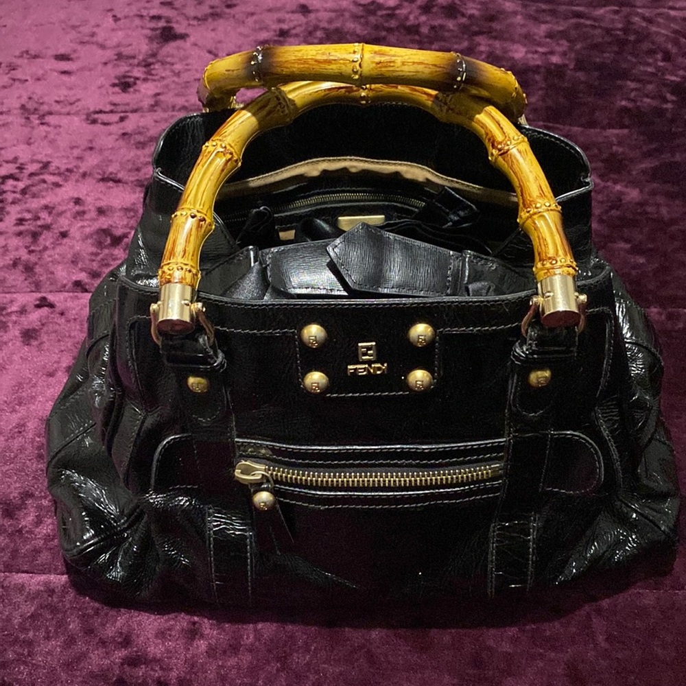Vintage Fendi bamboo handle purse